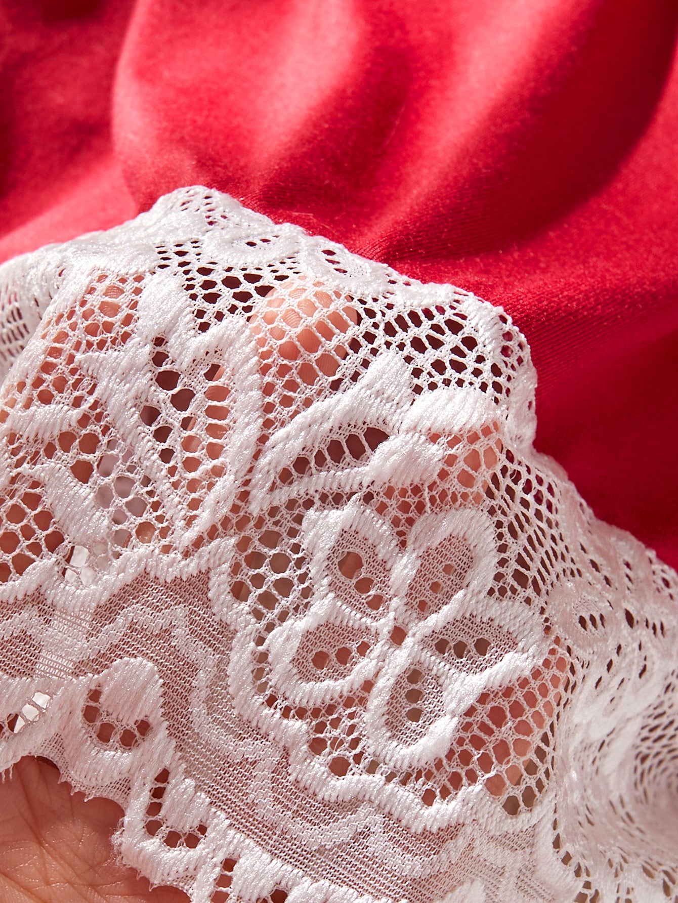 Exotic French style romantic lace deep V-open top camisole dress paired with thong pajama set, teddy doll erotic pajama set